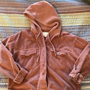 American Eagle Outfitters oversized cropped Corduroy Jacket in mauve